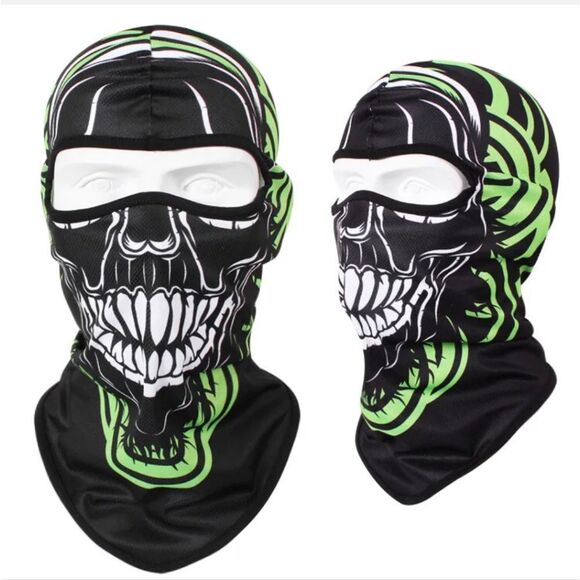 Tactical Skull Ghost Printed Full Face Mask Balaclava Halloween Ski Motorcycle - Picture 1 of 6
